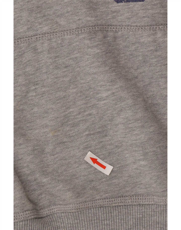 Superdry Kvinders Grafisk Hoodie Trøje UK 14 Medium Grå Bomuld