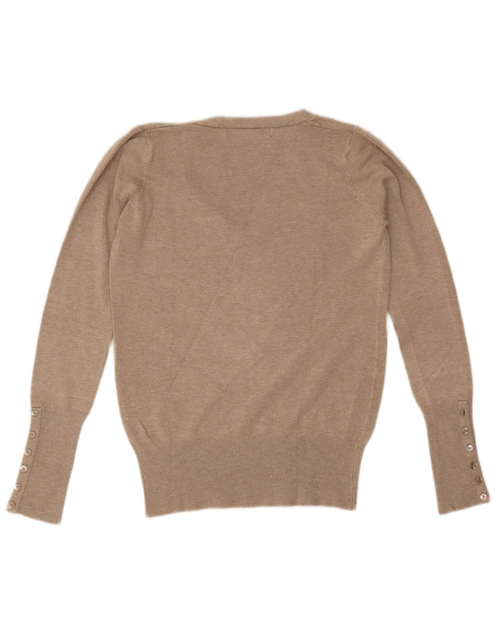 Zara Dame V-hals sweater UK 12 Medium Grå