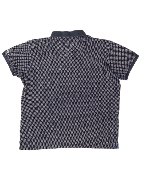Harmont & Blaine herre poloskjorte 2XL marineblå geometrisk bomuld