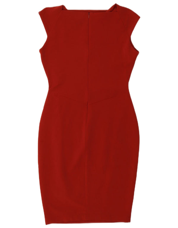 Zara Womens Sleeveless Bodycon Dress UK 12 Medium Rød Polyamid