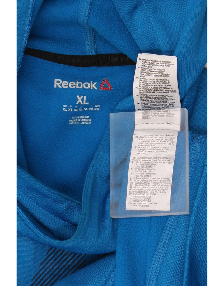 REEBOK Grafisk hættetrøje til mænd XL Blå polyester