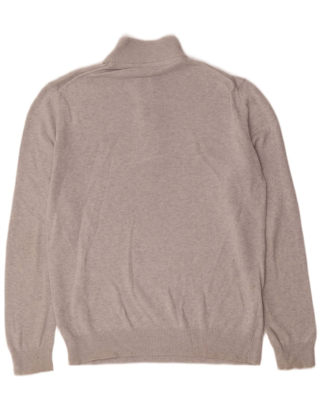 CREW TØJ Herre Zip Neck Jumper Sweater Medium Grå Bomuld