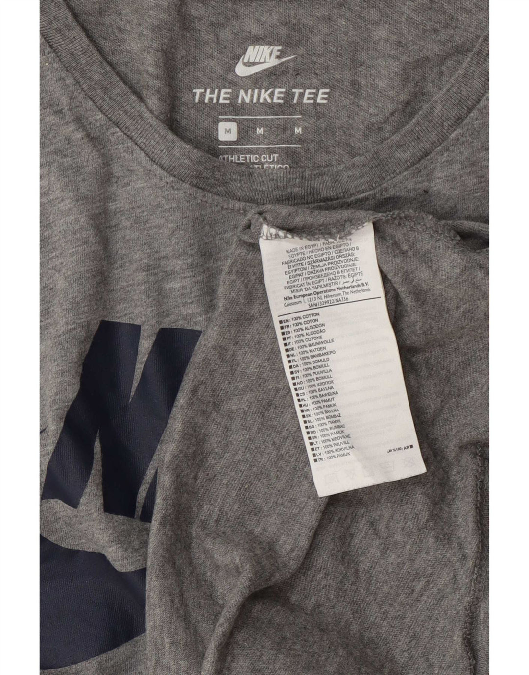 Nike Herre Athletic Cut Grafisk T-Shirt Top Medium Grey Bomuld