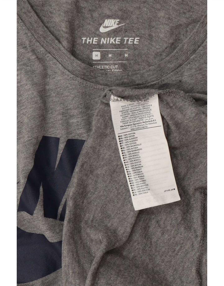 Nike Herre Athletic Cut Grafisk T-Shirt Top Medium Grey Bomuld