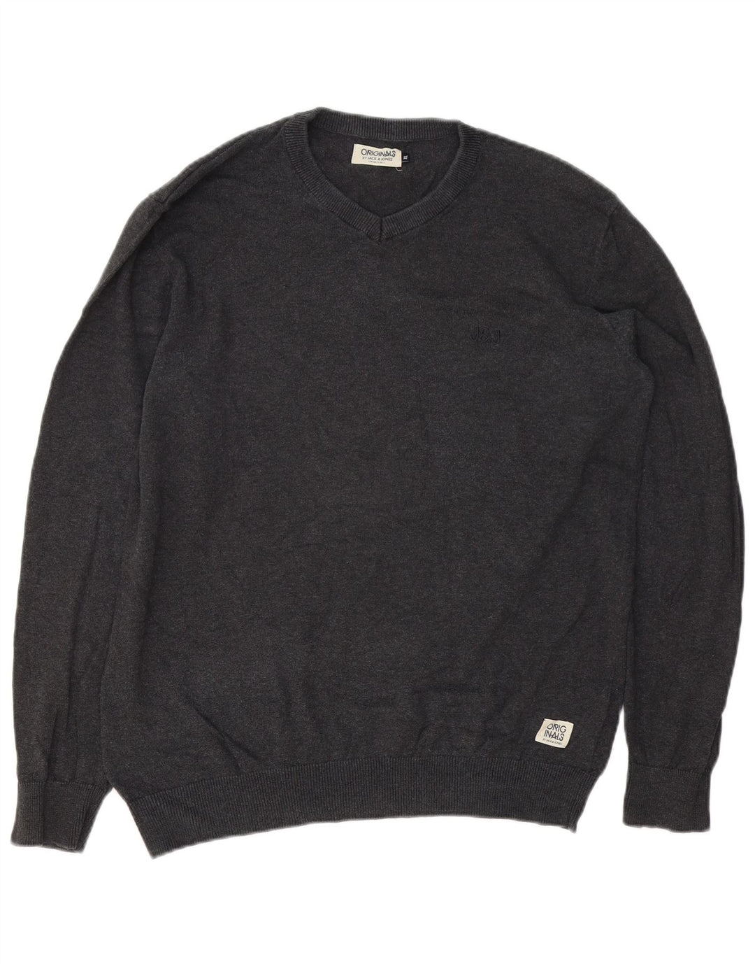 Jack & Jones Herre V-hals sweater XL Grå Bomuld