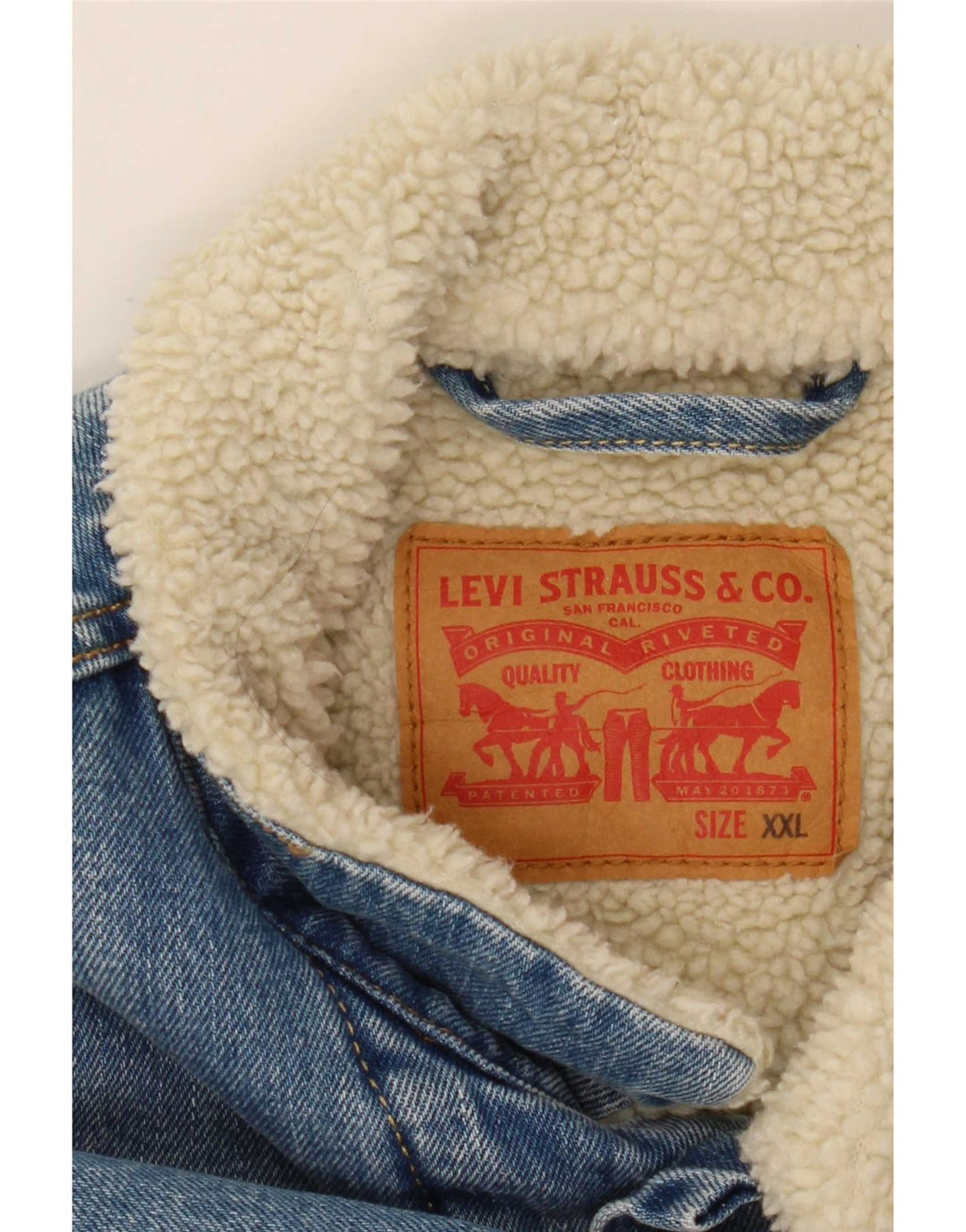Levi's Herre Sherpa Denimjakke UK 44 2XL Blå Bomuld