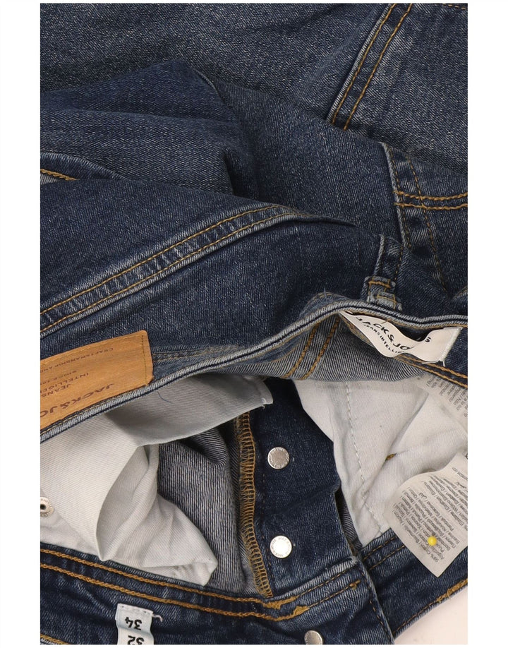Jack & Jones Herre GLENN Slim Jeans W32 L34 Blå Bomuld