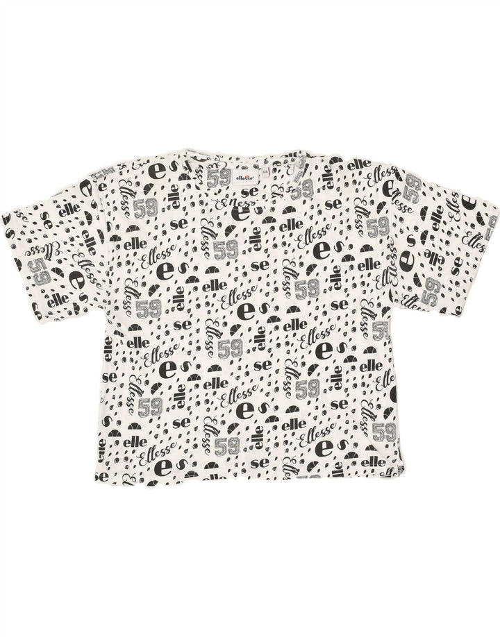ELLESSE Girls Crop Graphic T-Shirt Top 11-12 Years Grey Cotton | Vintage Ellesse | Thrift | Second-Hand Ellesse | Used Clothing | Messina Hembry 