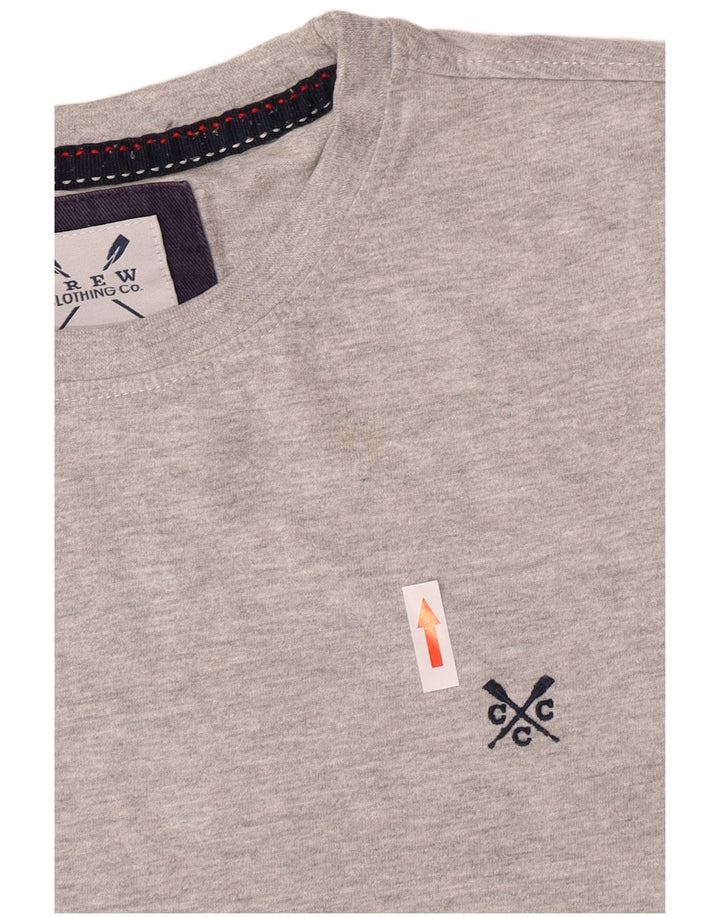 Crew Clothing Herre T-Shirt Top Lille Grå Bomuld