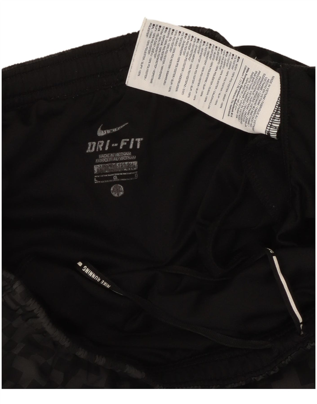 Nike Herre Dri Fit sportsshorts store sorte geometriske polyester