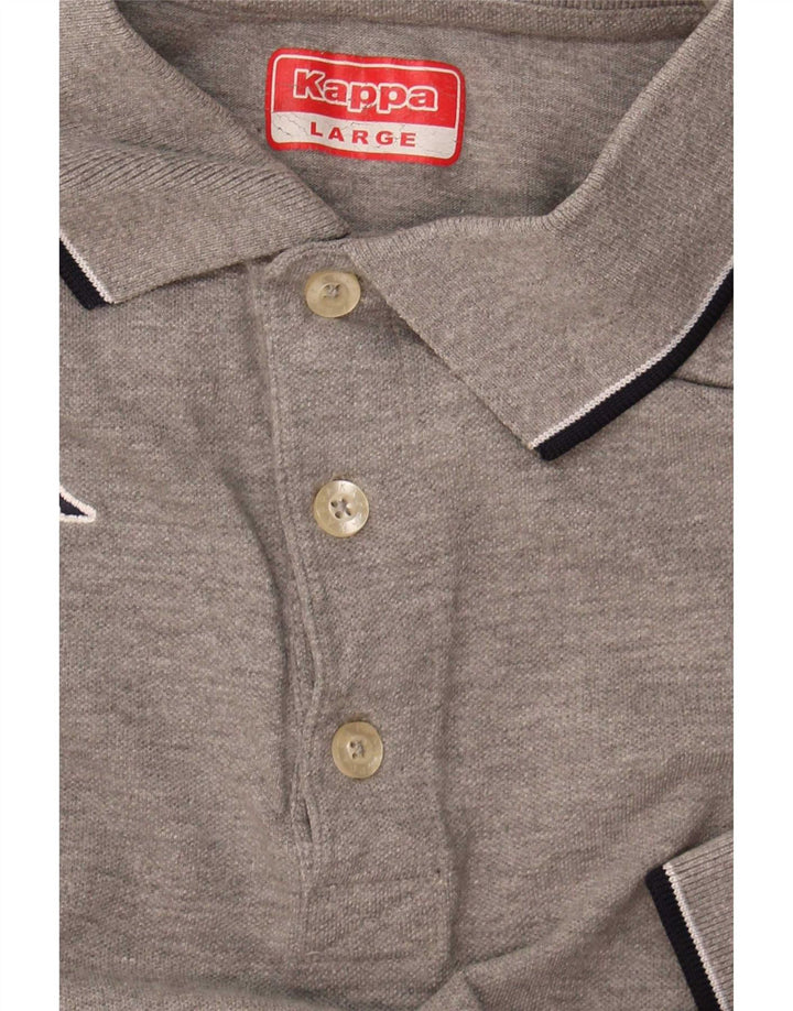 Kappa herre poloshirt, stor grå flækket