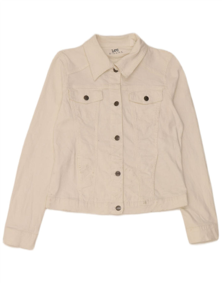 Lee Womens Riders Denimjakke UK 10 Small White Bomuld