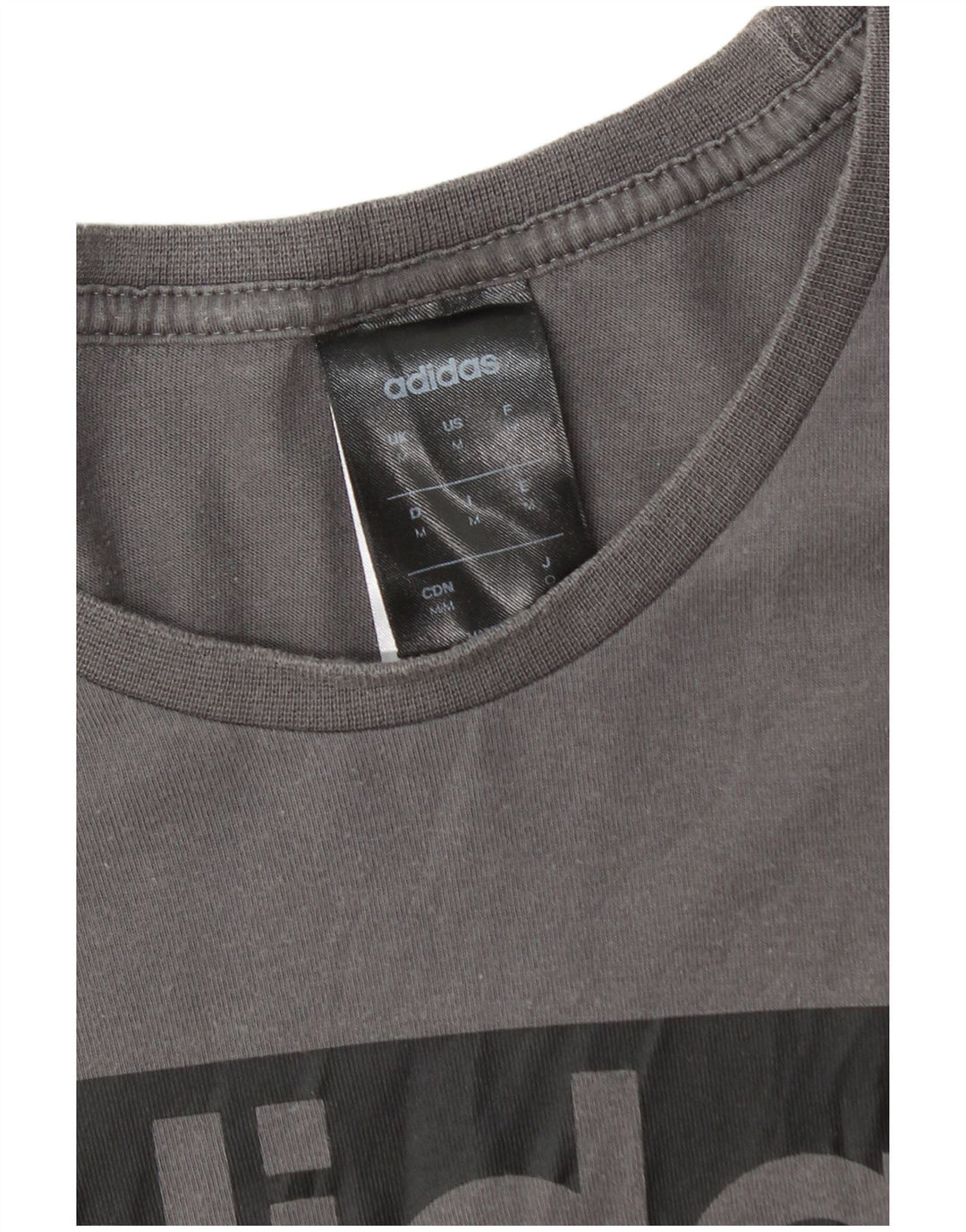 Adidas Tre Stripes Grafisk T-shirt top mellem grå bomuld