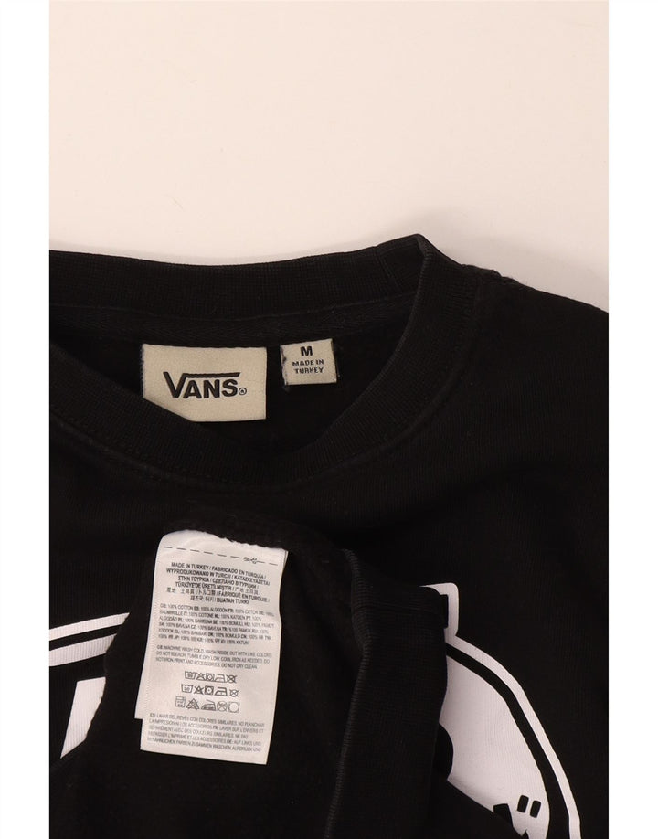 VANS Grafisk Sweatshirt Jumper UK 14 Medium Sort Bomuld