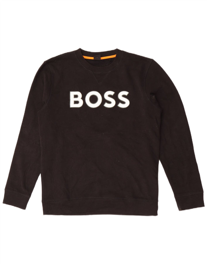 Hugo Boss Herre Grafisk Sweatshirt Jumper Stor Sort Bomuld