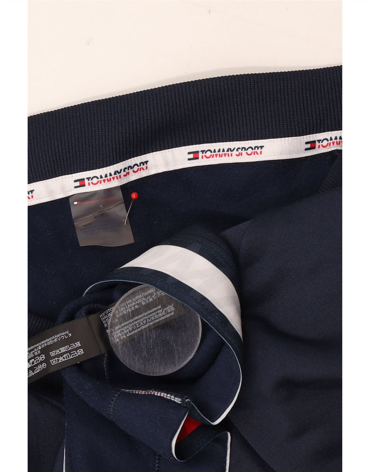 Tommy Hilfiger Dame Crop Sweatshirt Jumper UK 16 Large Navy Blue