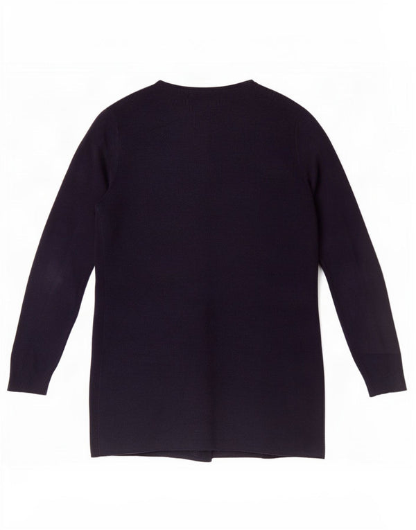 Marks & Spencer Womens Open Cardigan Sweater UK 10 Small Navy Blue Acrylic