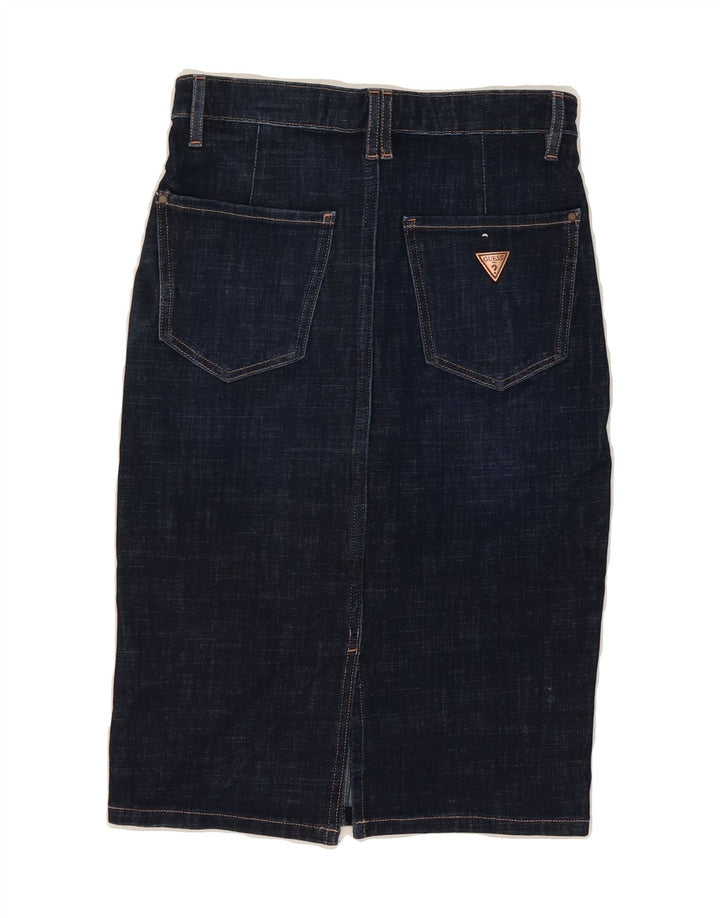 GUESS Womens Denim Skirt W26 Small Navy Blue Cotton Vintage Guess and Second-Hand Guess from Messina Hembry 