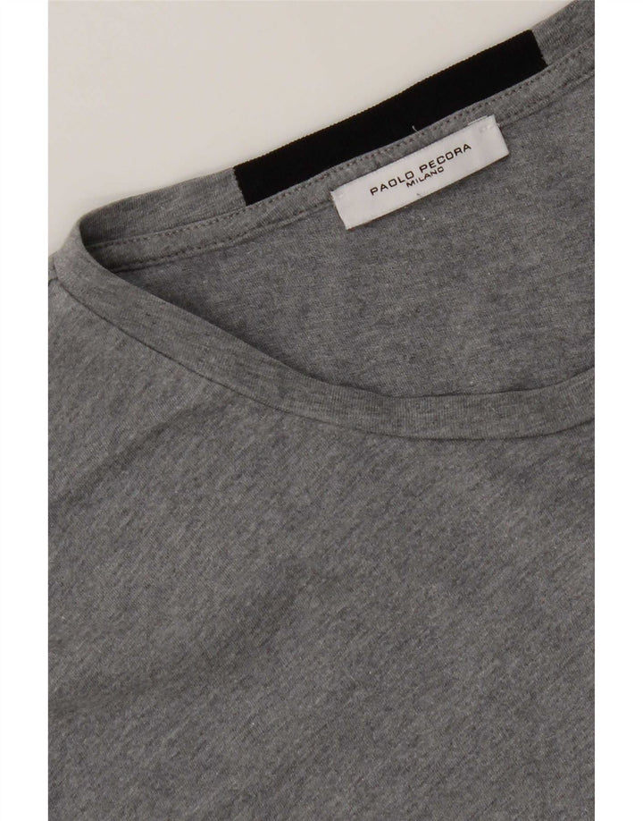 Paolo Pecora Herre T-shirt Top Medium Grey Colourblock