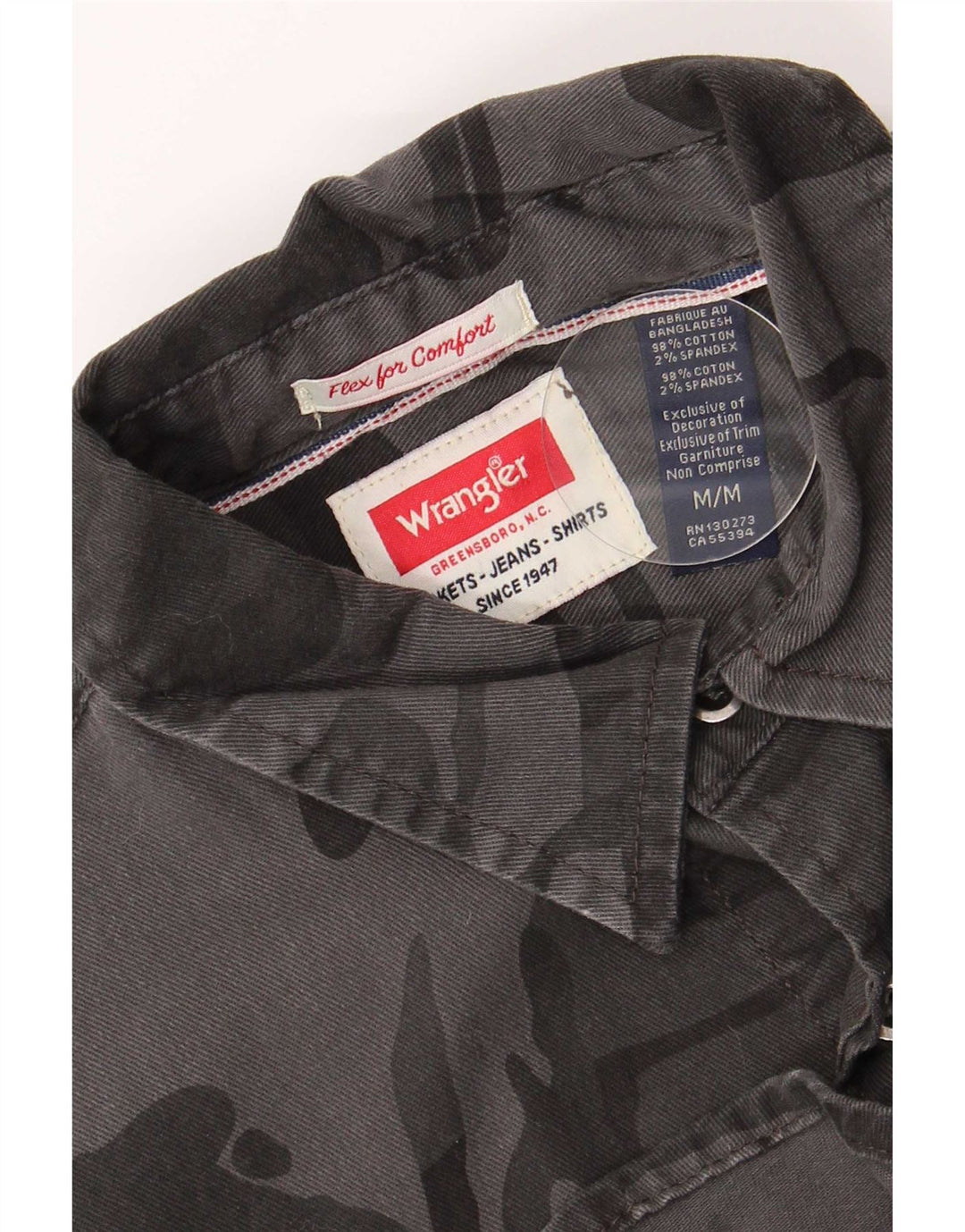 Wrangler Herreskjorte Medium Grå Camouflage Bomuld