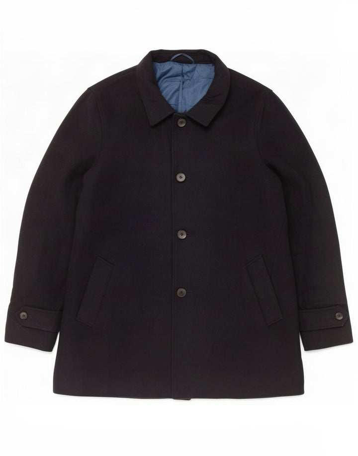 Marks & Spencer Dame Overfrakke UK 20 2XL Navy Blue Polyester