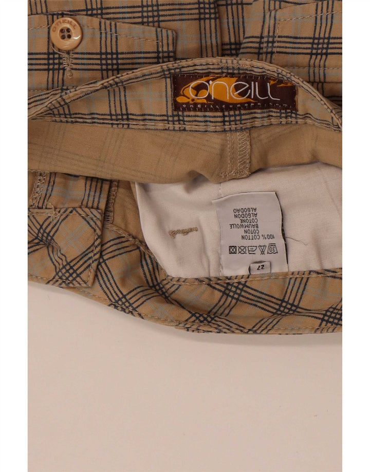 O'Neill Chino Shorts til kvinder W27 Små beige ternet bomuld