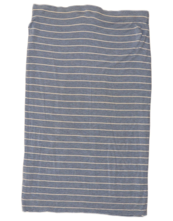 Joules lige nederdel til kvinder UK 12 Medium W32 blå stribet viskose