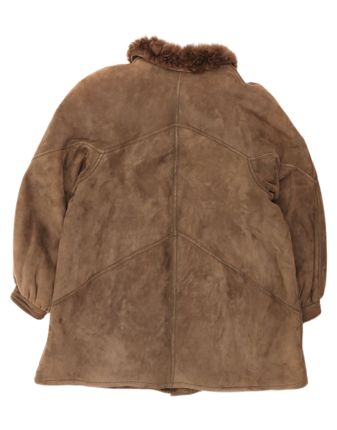 Vintage Dame Shearling Coat UK 18 XL Brun