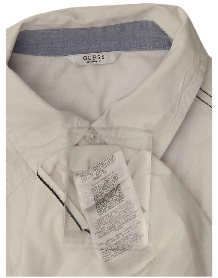 Guess Womens Shirt UK 16 Large White Bomuld