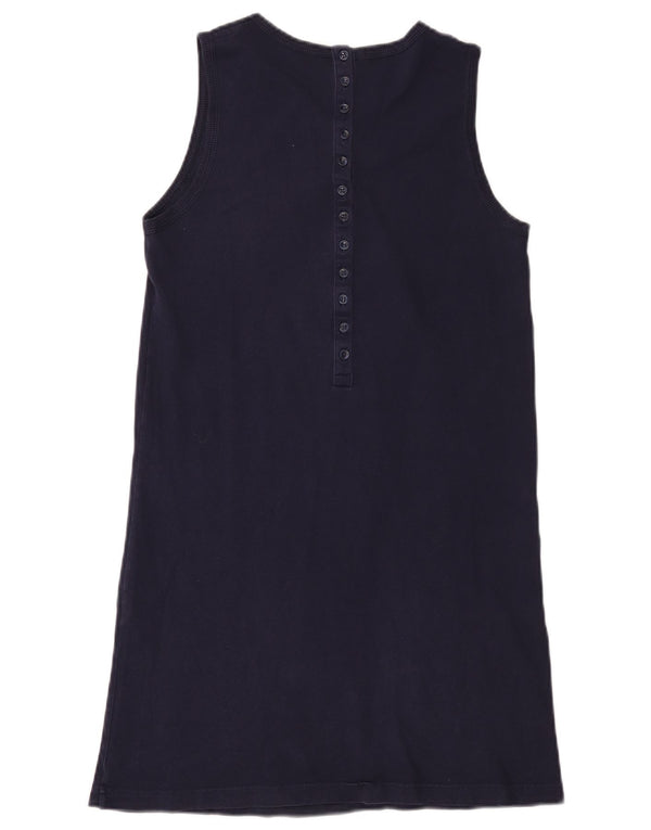 Lacoste Dame Ærmeløs T-Shirt Kjole Størrelse 38 Medium Marineblå Bomuld