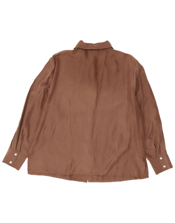 Egon Furstenberg Dameskjorte IT 49 XL Brun Silke