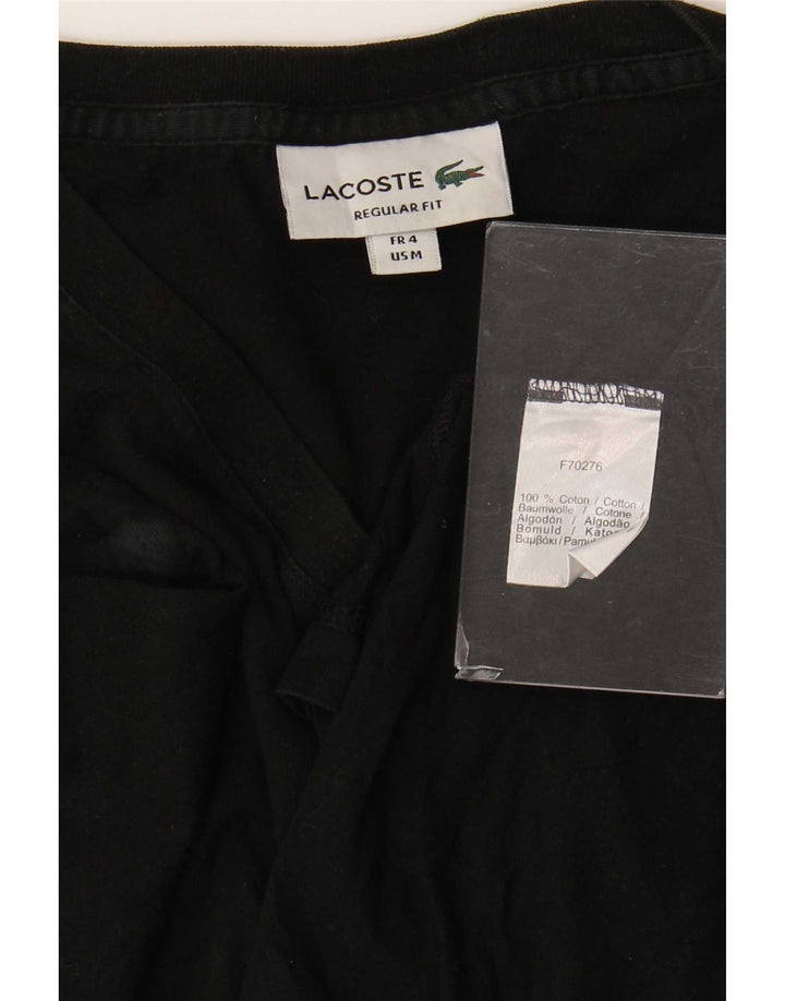Lacoste Herre Regular Fit T-Shirt Top Størrelse 4 Medium Sort Bomuld