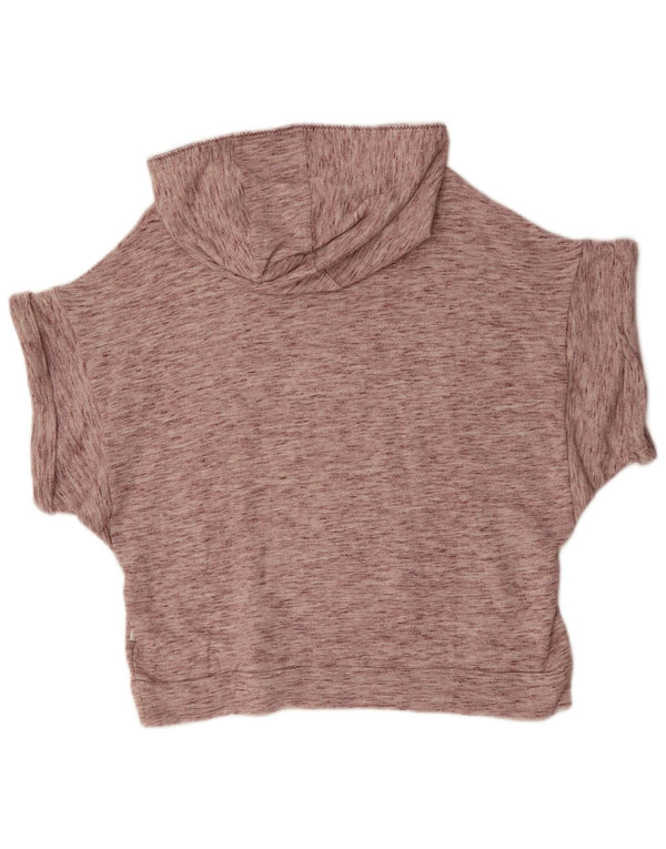 ADIDAS Dame Oversized Kortærmet Hoodie Jumper UK 8 Small Burgundy