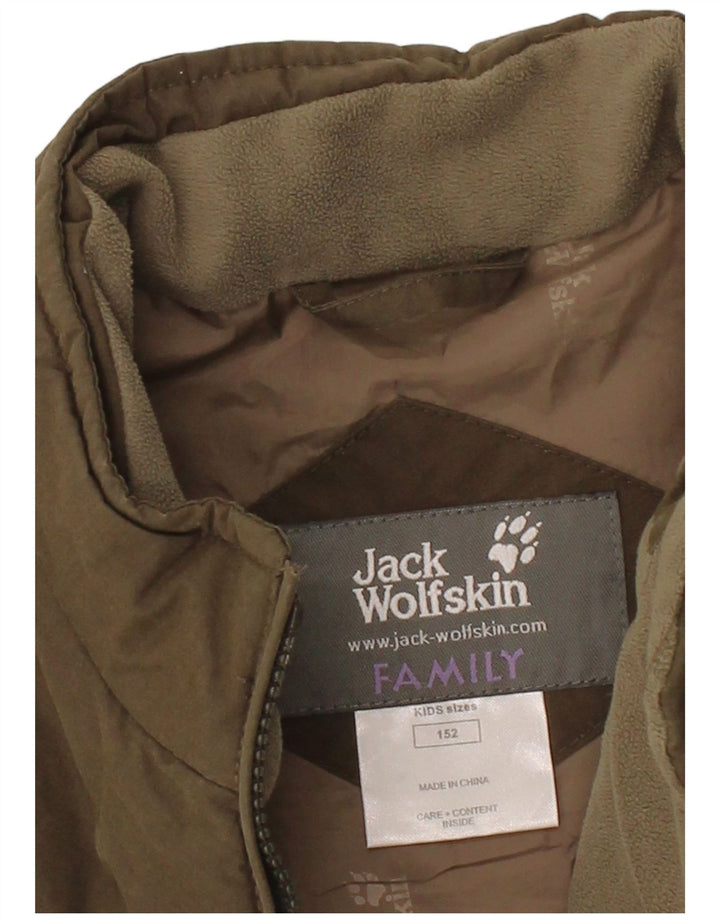 JACK WOLFSKIN Boys Padded Gilet 11-12 Years Khaki Polyester
