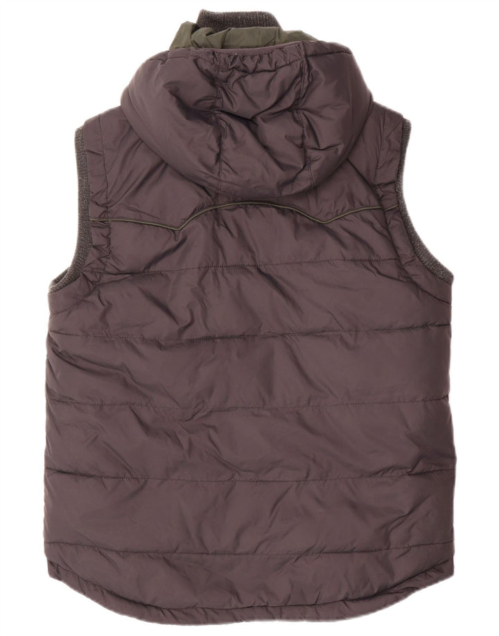 SUPERDRY Herre hætte polstret Gilet UK 38 Medium Navy Blue Nylon