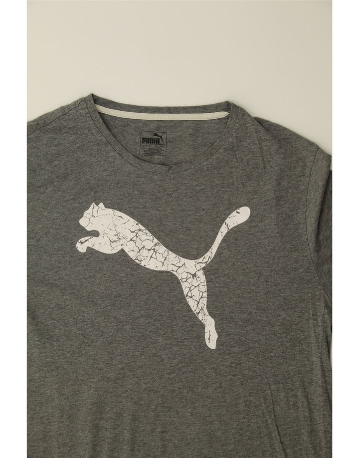 PUMA Mens Graphic T-Shirt Top XL Grey Cotton Vintage Puma and Second-Hand Puma from Messina Hembry 