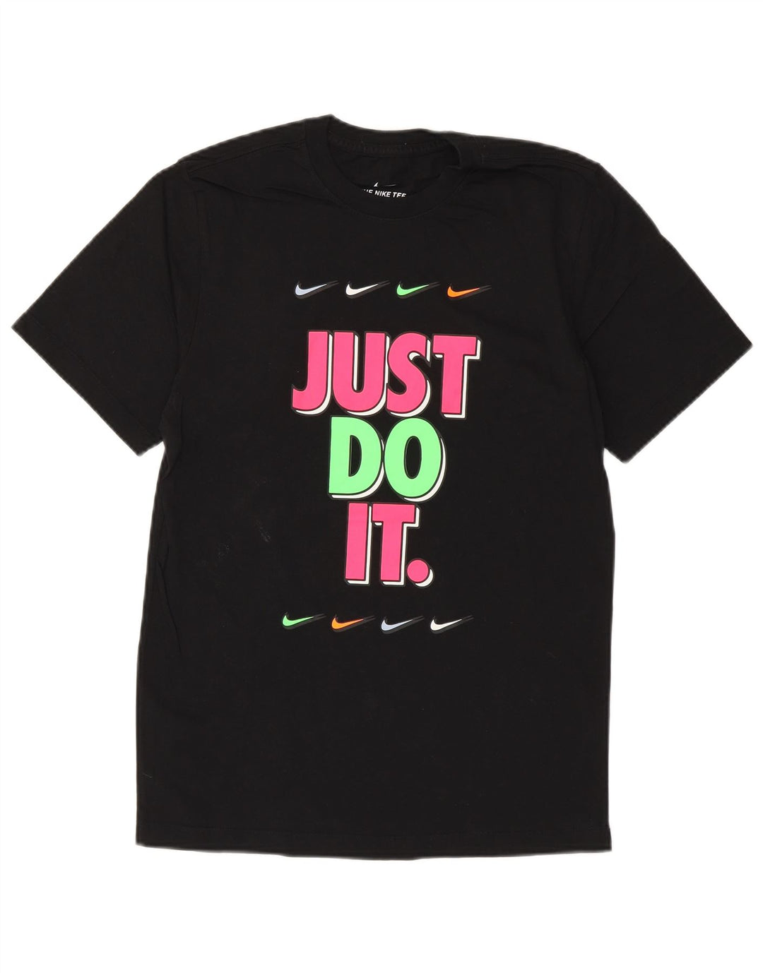 NIKE Mens Graphic T-Shirt Top Small Black Cotton