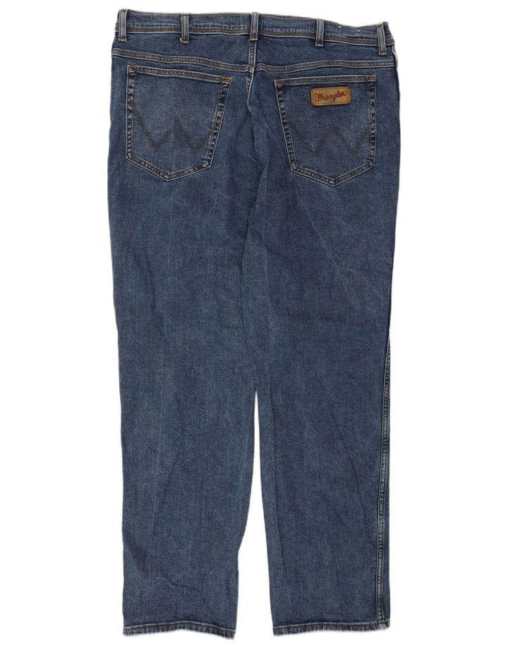 WRANGLER Herre Texas Straight Jeans W42 L32 Blå Bomuld