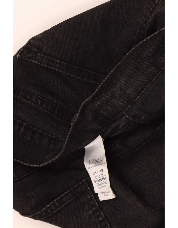 Marks & Spencer Dame Bootcut Jeans UK 18 XL W38 L27 Sort Bomuld