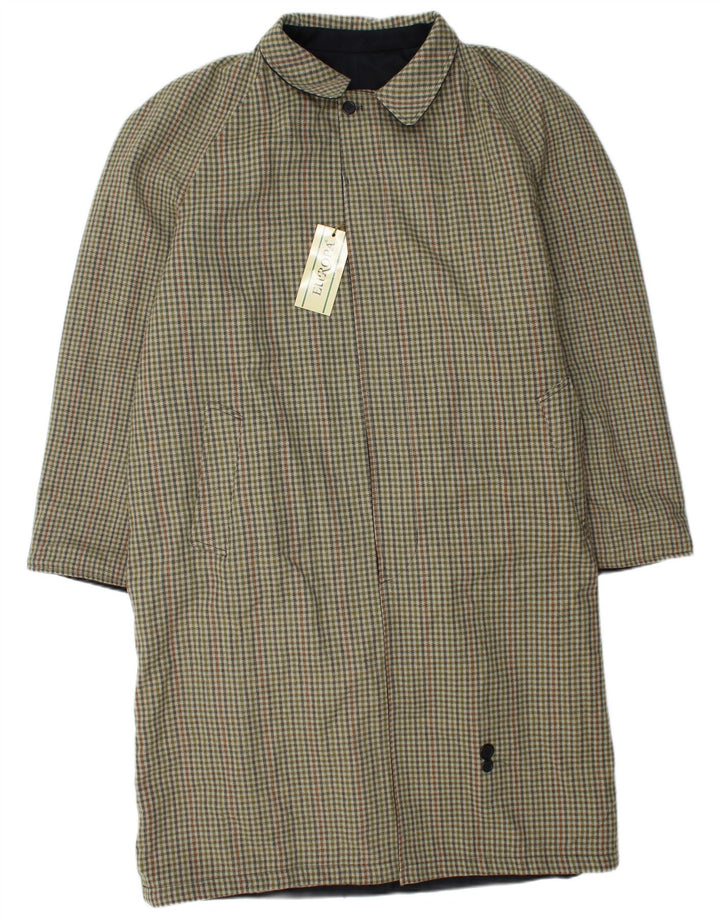 Vintage vendbar overfrakke til kvinder IT 56 4XL marineblå akryl