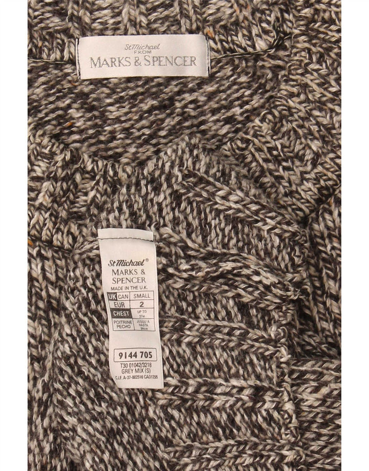 Marks & Spencer Herre sweater med rund hals, lille grå flækket uld
