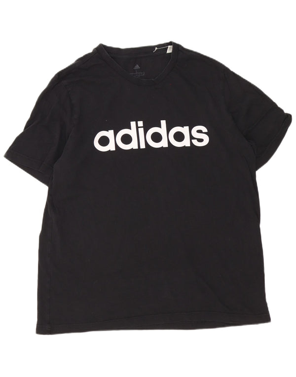 Adidas Grafisk T-shirt top til mænd, stor sort bomuld