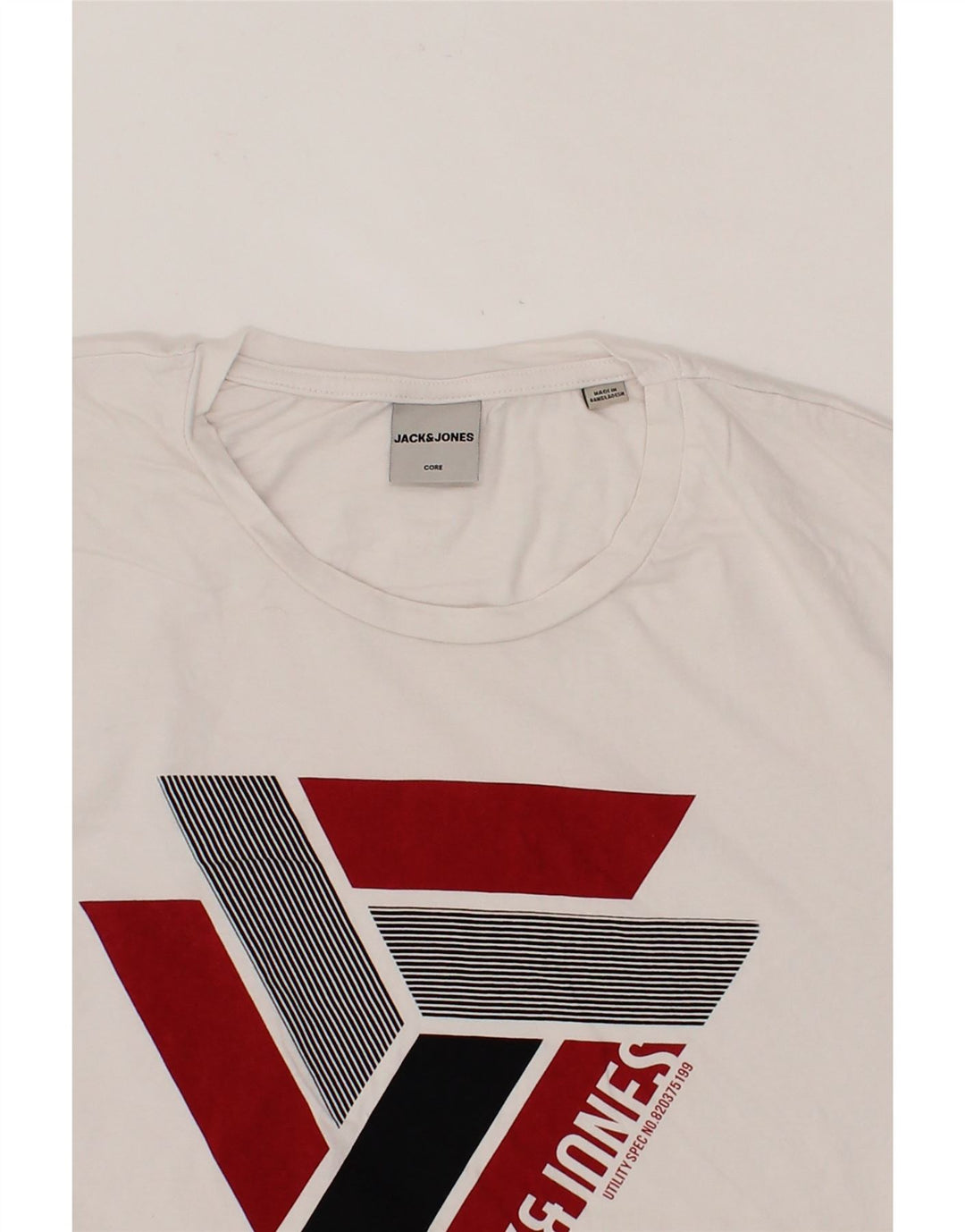 JACK & JONES Mens Graphic T-Shirt Top 2XL White Cotton Vintage Jack & Jones and Second-Hand Jack & Jones from Messina Hembry 