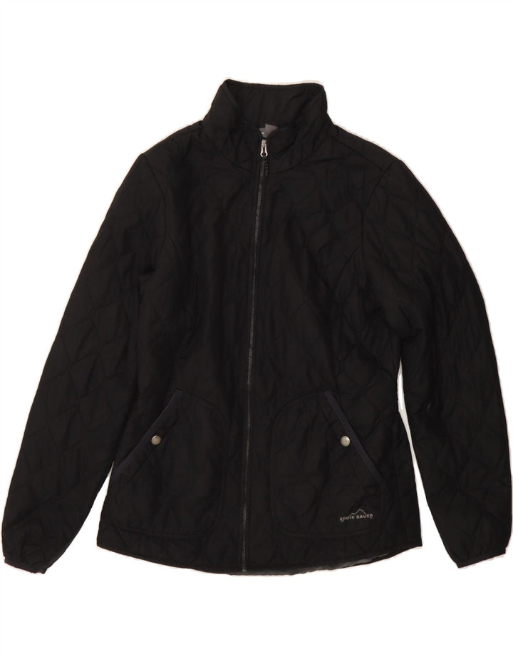 EDDIE BAUER Womens Quilted Jacket UK 12 Medium Black Polyester Vintage Eddie Bauer and Second-Hand Eddie Bauer from Messina Hembry 