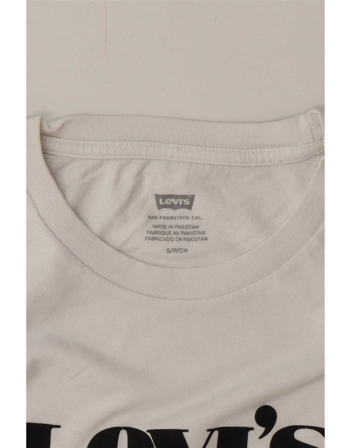 Levi's Dame Oversized grafisk T-shirt Top UK 10 Small White