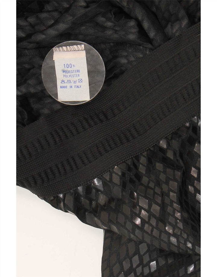 Vintage Midi-nederdel til kvinder W26 Small Black Argyle/Diamond Polyester