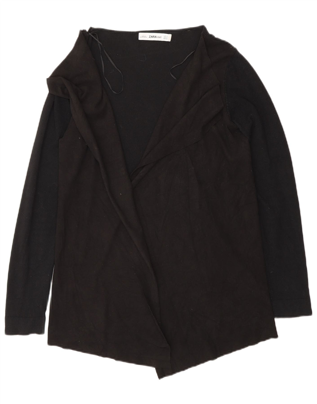 Zara Herre Open Cardigan Sweater UK 10 Small Black Viscose