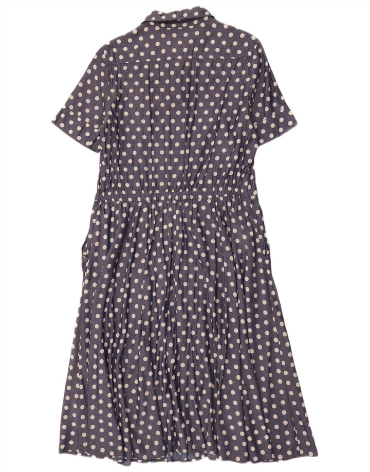 JASPER CONRAN Womens Maxi Dress UK 14 Medium Navy Blue Polka Dot