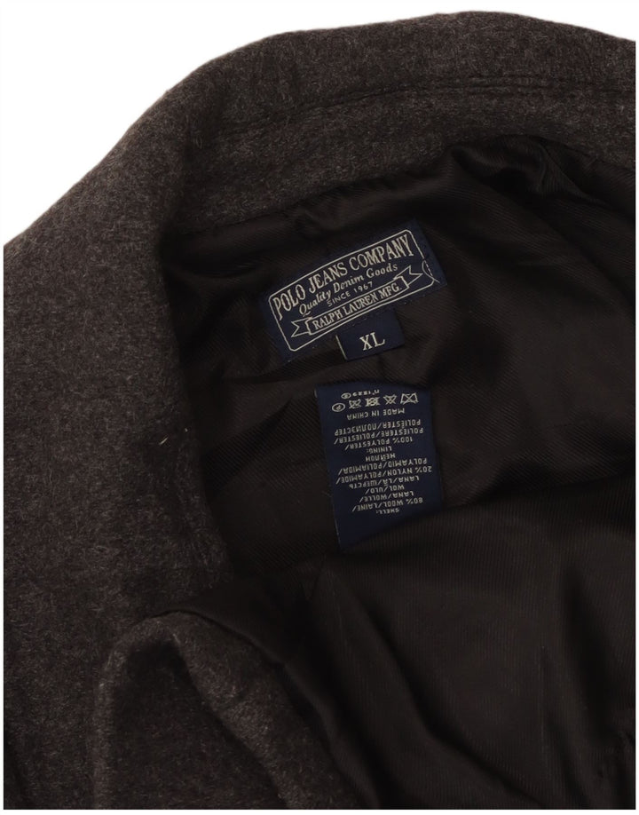 Polo Ralph Lauren Dame Ærtefrakke UK 18 XL Grå Uld
