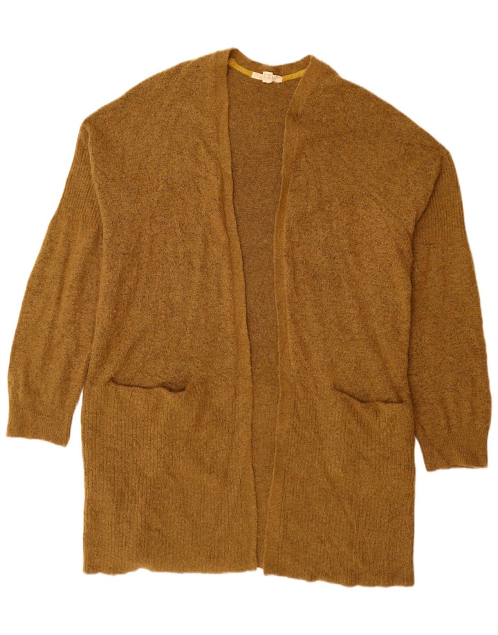 White Stuff Womens Longline Open Cardigan Sweater UK 14 Medium Khaki Nylon